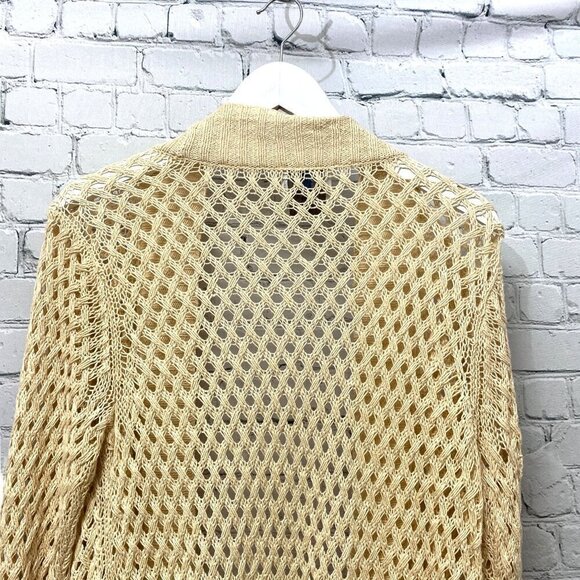 OLD NAVY Crochet Cardigan Sweater Plus Size 1X Linen Cotton Knit Open Front - Picture 6 of 8